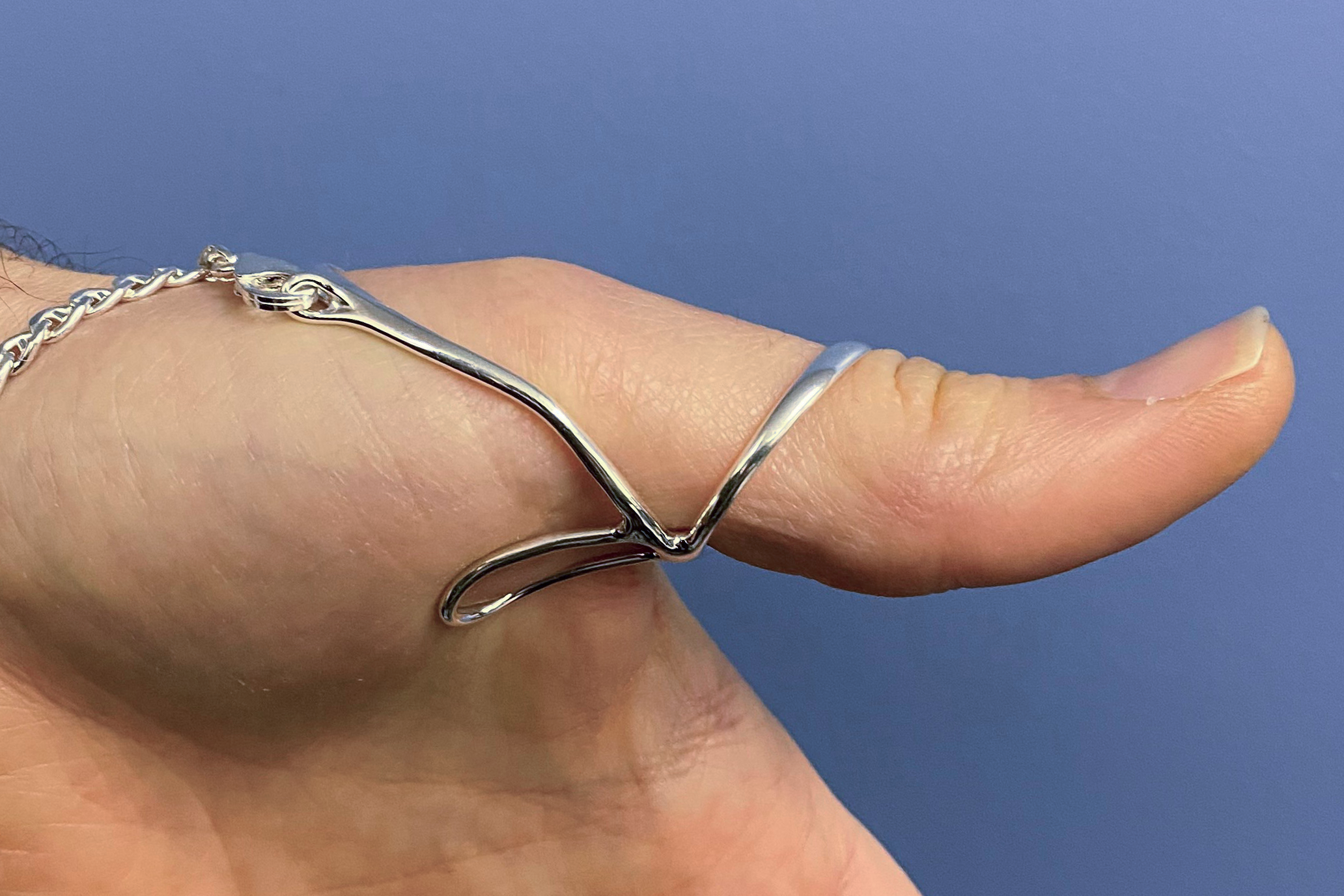Fullthumb2© CMC, MCP and IP Joints Splint Ring Stable Thumb Splint Ring  Thumb Splint Ring Silver Splint Thumb Ring Splints Evabelle 
